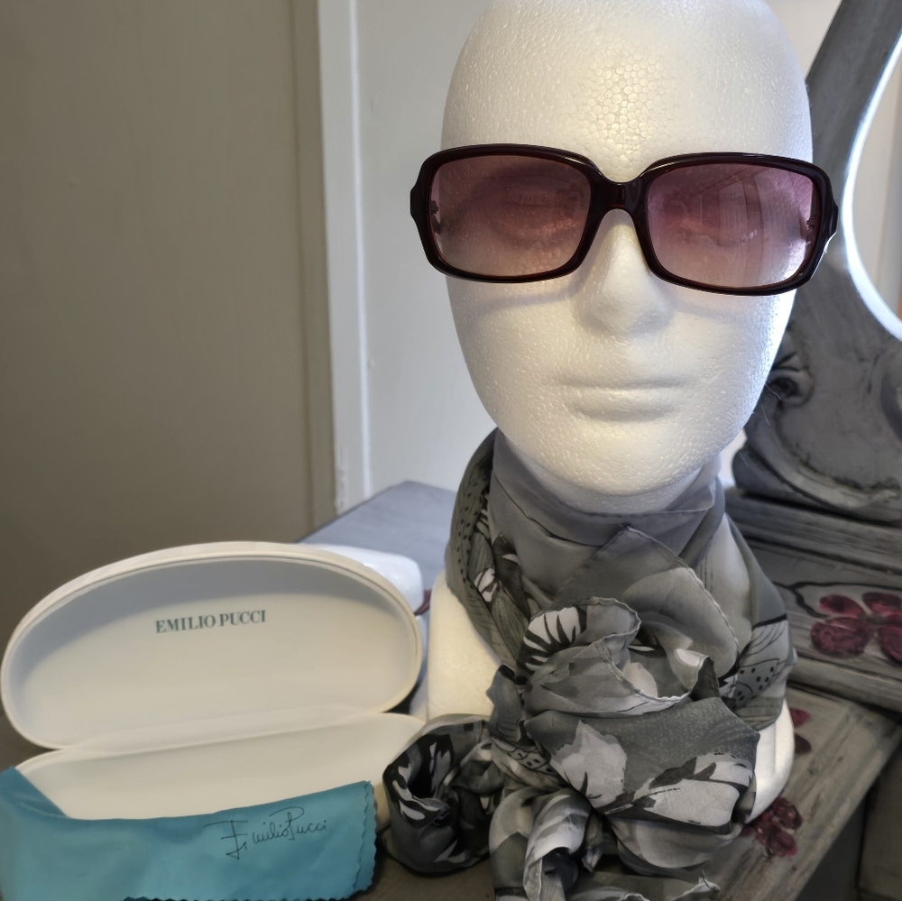 NWOT Emilio Pucci EP6265 Multi Color Sunglasses. With Hard Case and Dust Cloth